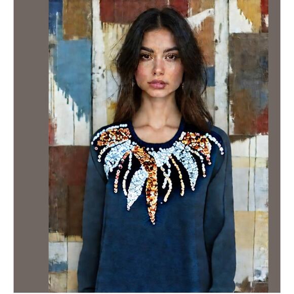 Donagain Sweaters - Vintage Donagain Sequin Silk Sweater M Long Sleeve Rabbit Hair Blingy Sparkle